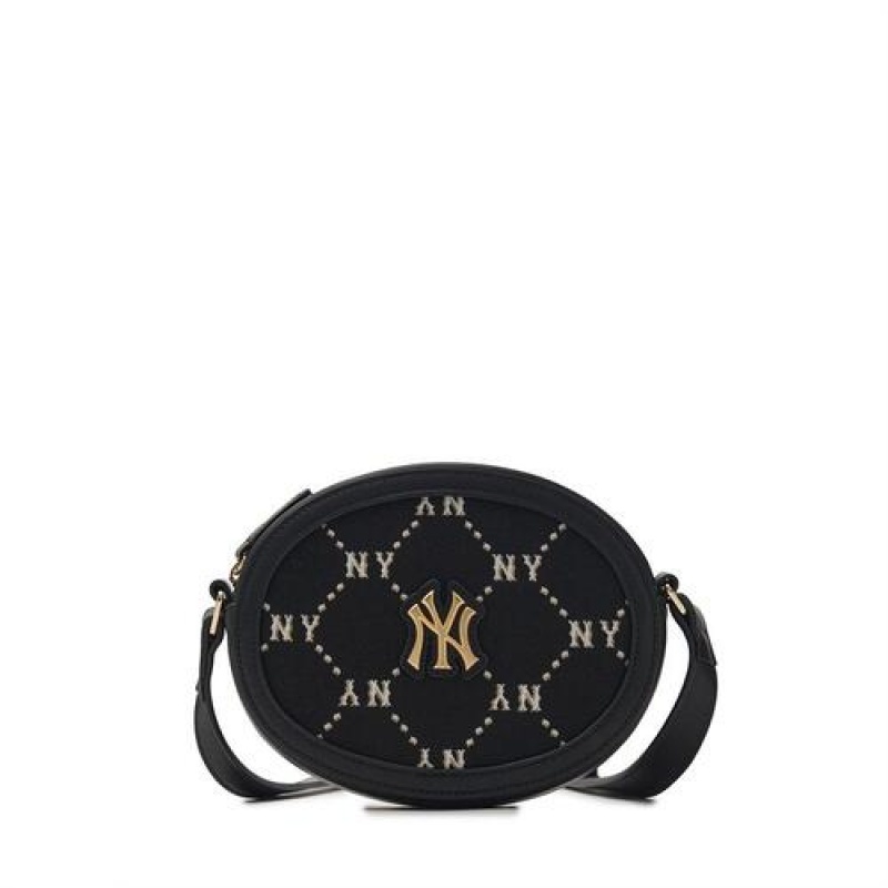 MLB Dia Monogram Round Crossbag Accessories Black | USA_MLB91266