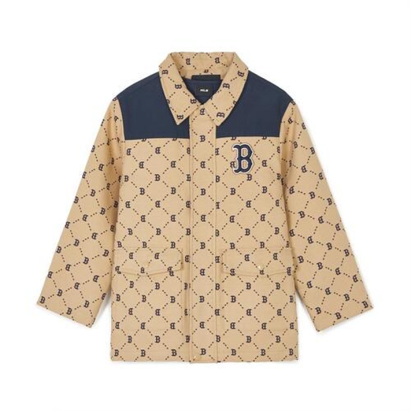 MLB Dia Monogram Safari Jumper Outerwear Beige | USA_MLB78987