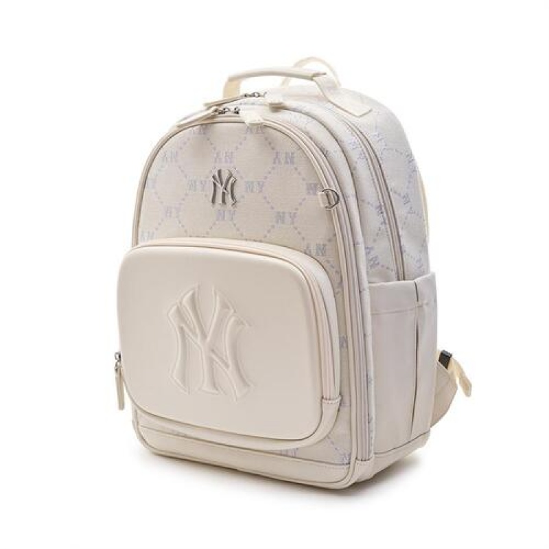 MLB Dia Monogram School Bag Accessories White | USA_MLB50774