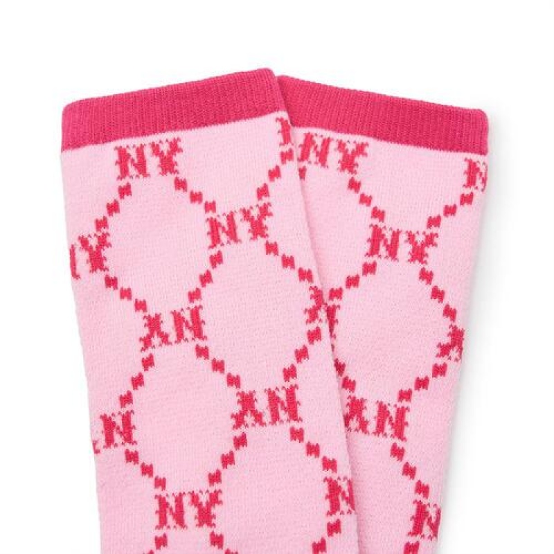 MLB Dia Monogram Skate Socks Accessories Pink | USA_MLB59314