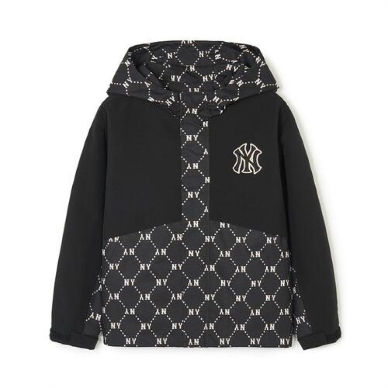 MLB Dia Monogram Windbreaker Outerwear Black | USA_MLB92876