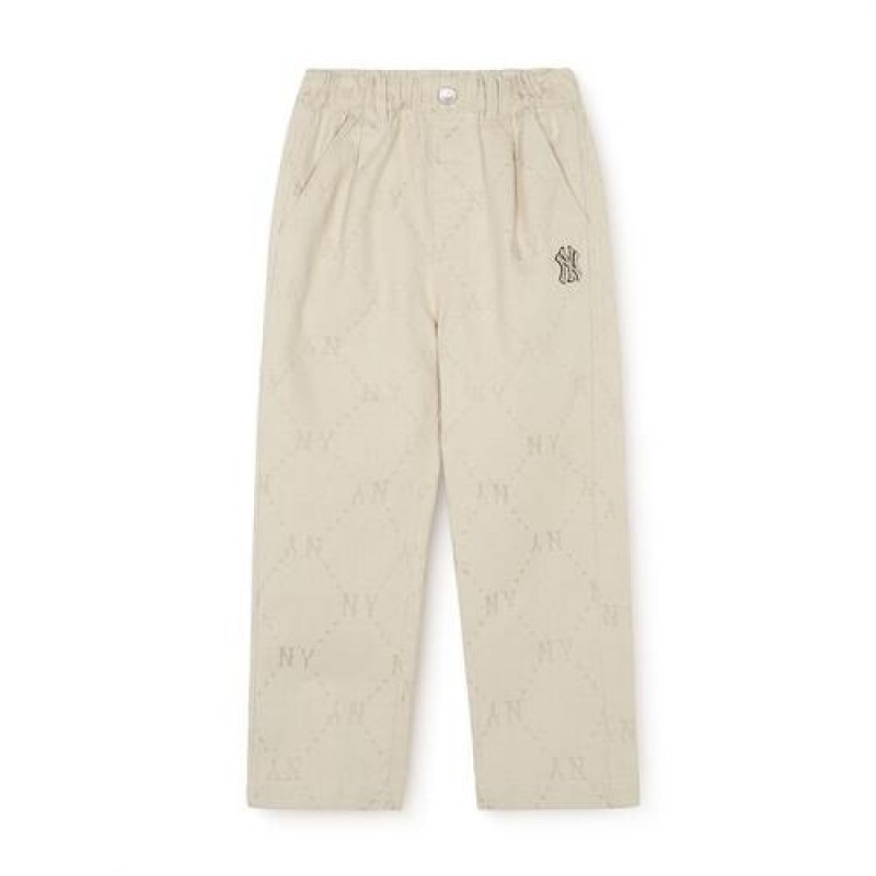 MLB Dia Monogram Woven Pants Bottoms White | USA_MLB72539