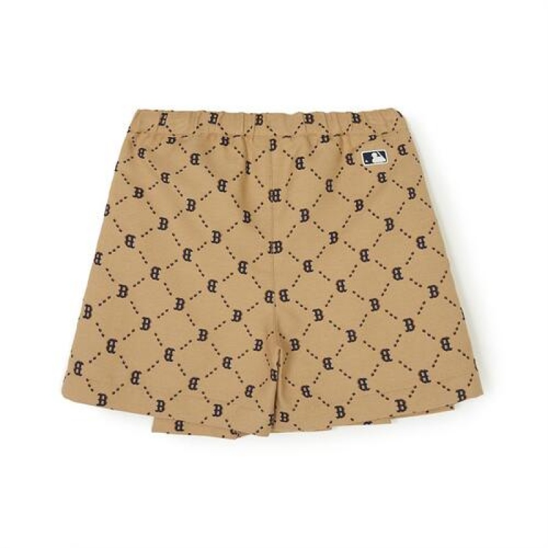 MLB Dia Monogram Woven Skort Bottoms Beige | USA_MLB78427