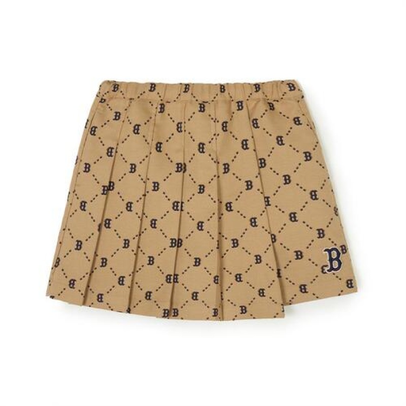 MLB Dia Monogram Woven Skort Bottoms Beige | USA_MLB78427