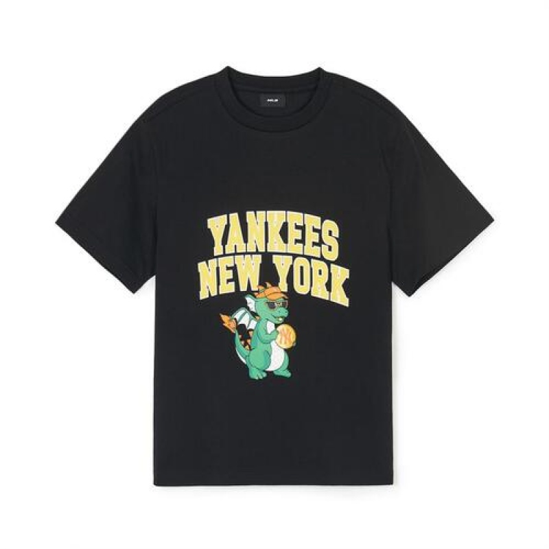 MLB Dragon T Shirt Tops Black | USA_MLB81999