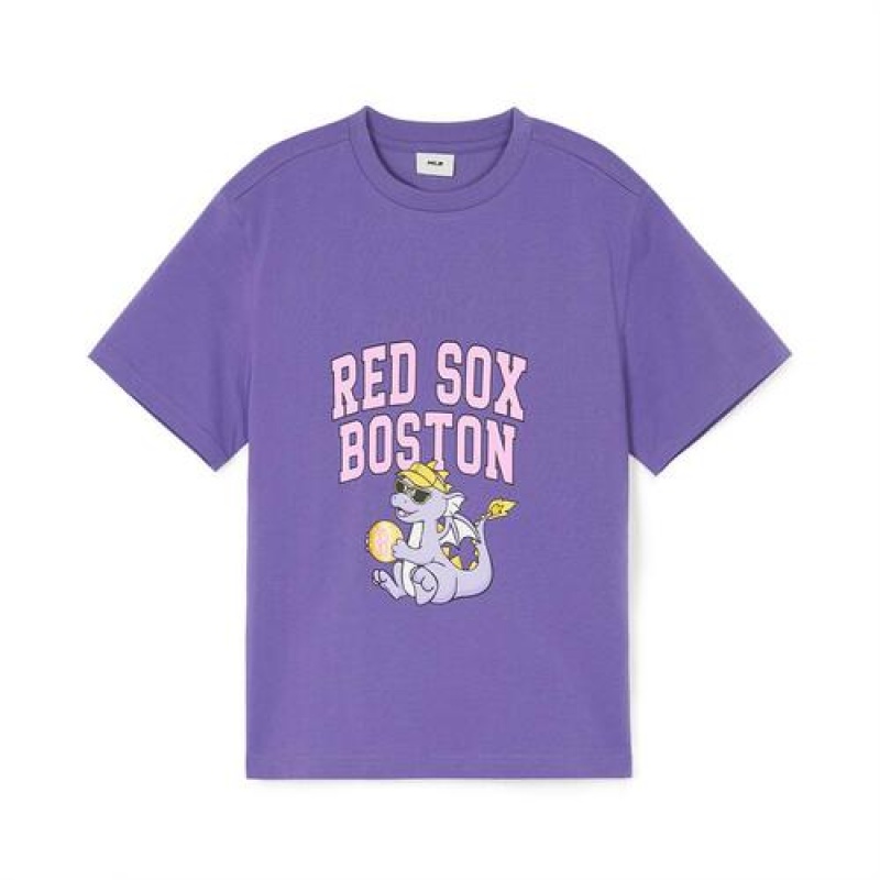 MLB Dragon T Shirt Tops Purple | USA_MLB27419