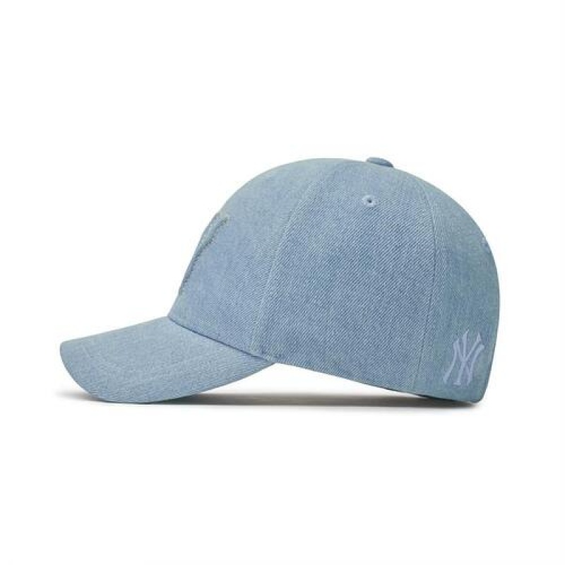 MLB Embo Logo Denim Structured Baseball Caps Blue | USA_MLB30583