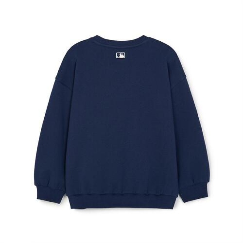 MLB Green Play Brushed Sweatshirt Tops Navy | USA_MLB63978