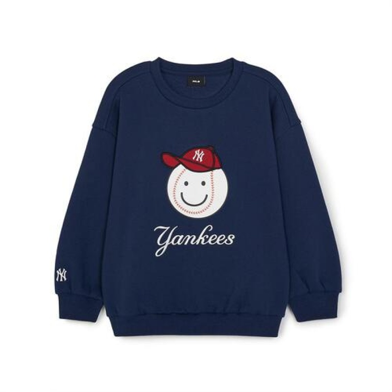 MLB Green Play Brushed Sweatshirt Tops Navy | USA_MLB63978