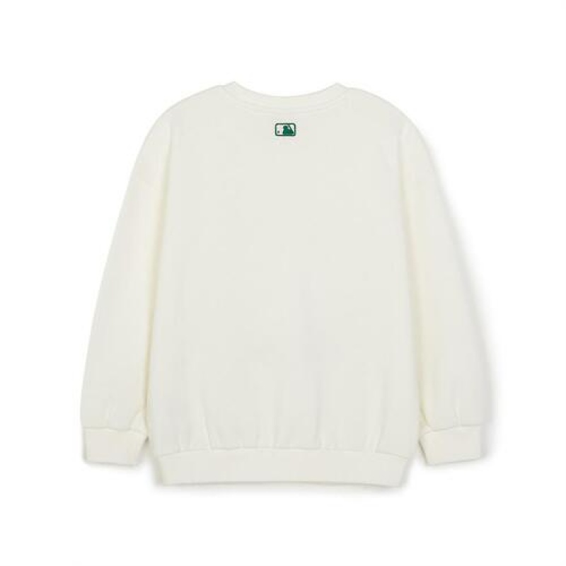 MLB Green Play Brushed Sweatshirt Tops White | USA_MLB23814