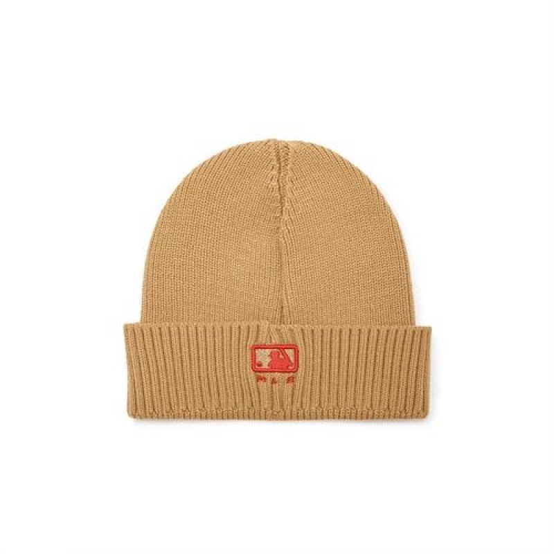 MLB Heart Beanie Cap Yellow | USA_MLB96058