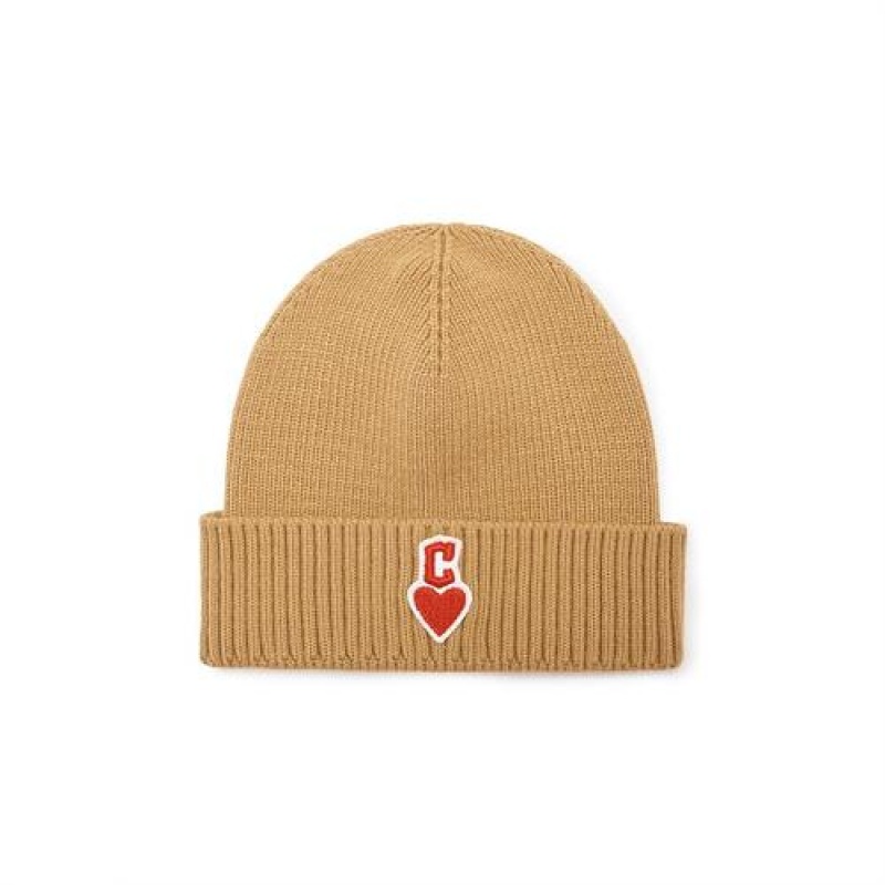 MLB Heart Beanie Cap Yellow | USA_MLB96058