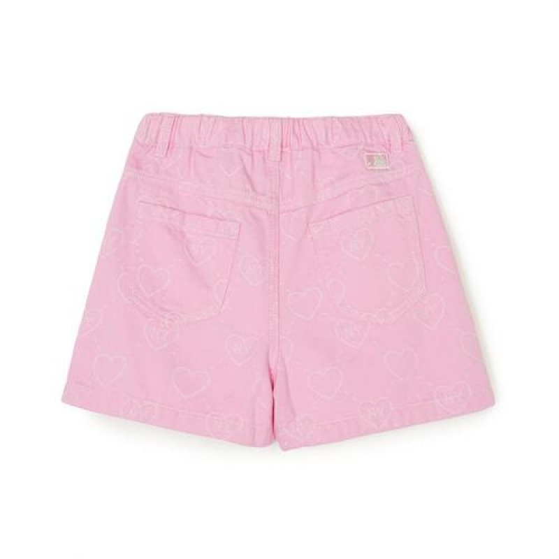 MLB Heart Denim Skirt Bottoms Pink | USA_MLB69873