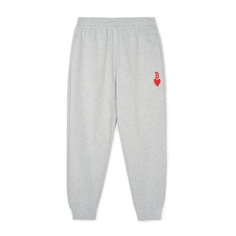 MLB Heart Logo Track Pants Bottoms Grey | USA_MLB66667