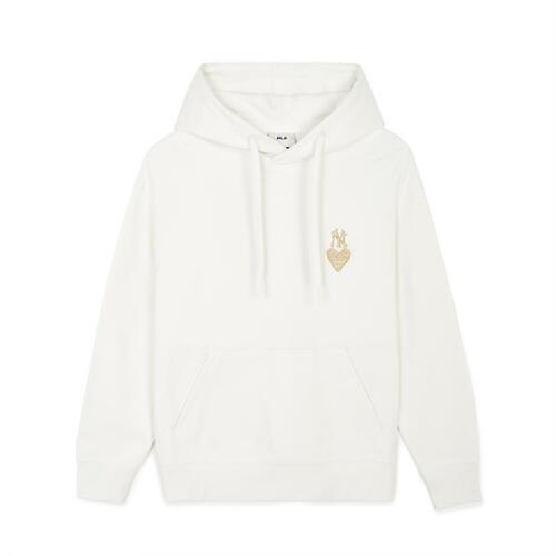 MLB Heart Overfit Hoodie MLB Heart White | USA_MLB73894