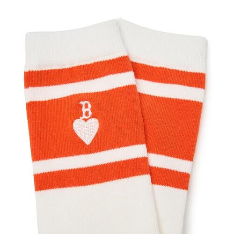 MLB Heart Skate Socks Accessories Orange | USA_MLB45730