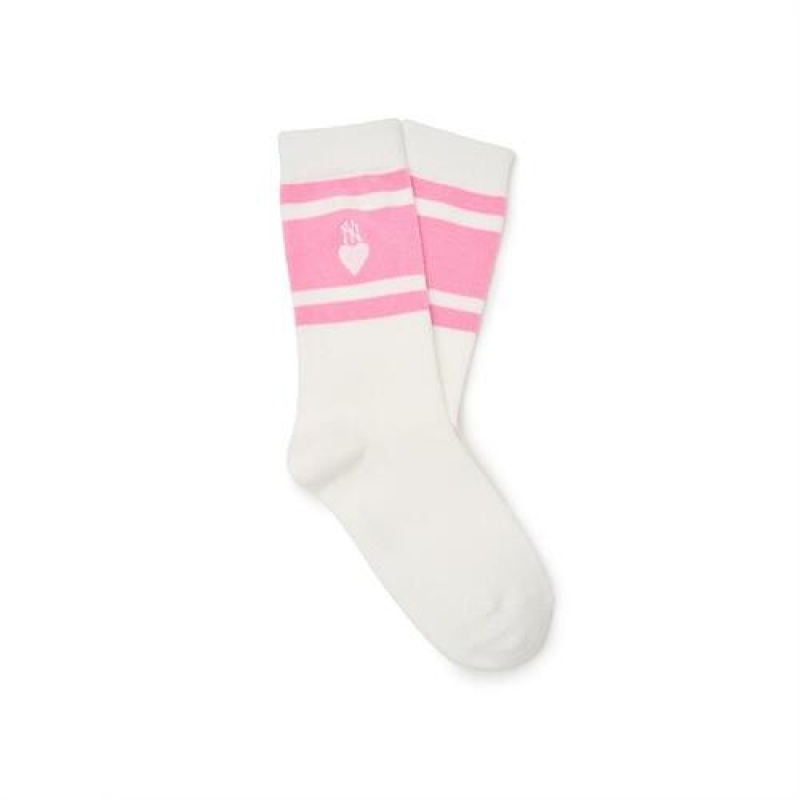 MLB Heart Skate Socks Accessories Pink | USA_MLB11214