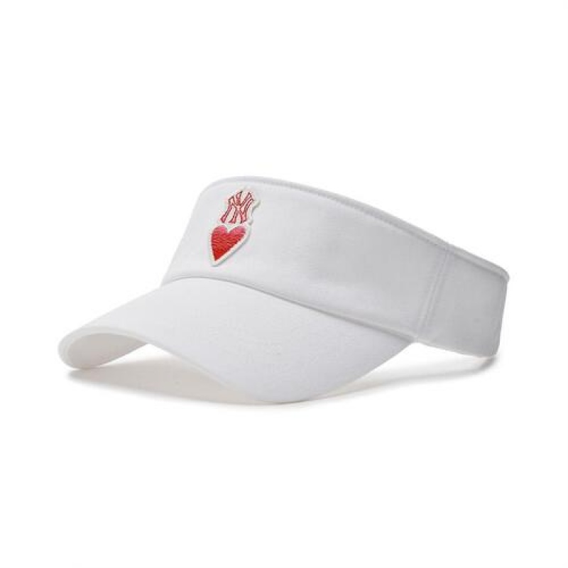 MLB Heart Sunvisor Cap White | USA_MLB74799