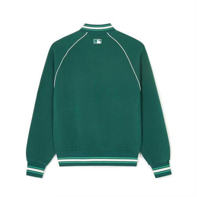 MLB Jersey Basic Raglan Varsity Outerwear Green | USA_MLB47316