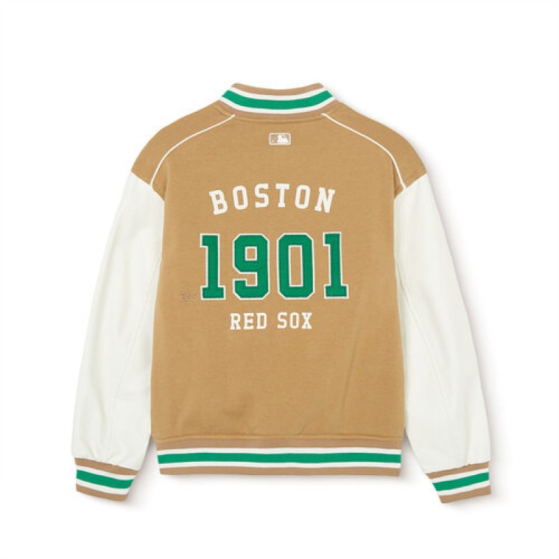 MLB Jersey Varsity Jumper Outerwear Beige | USA_MLB77984