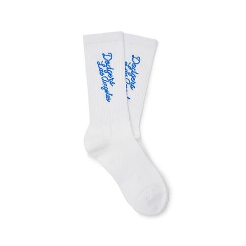 MLB Luxleisure Lettering Mid Socks White | USA_MLB11462