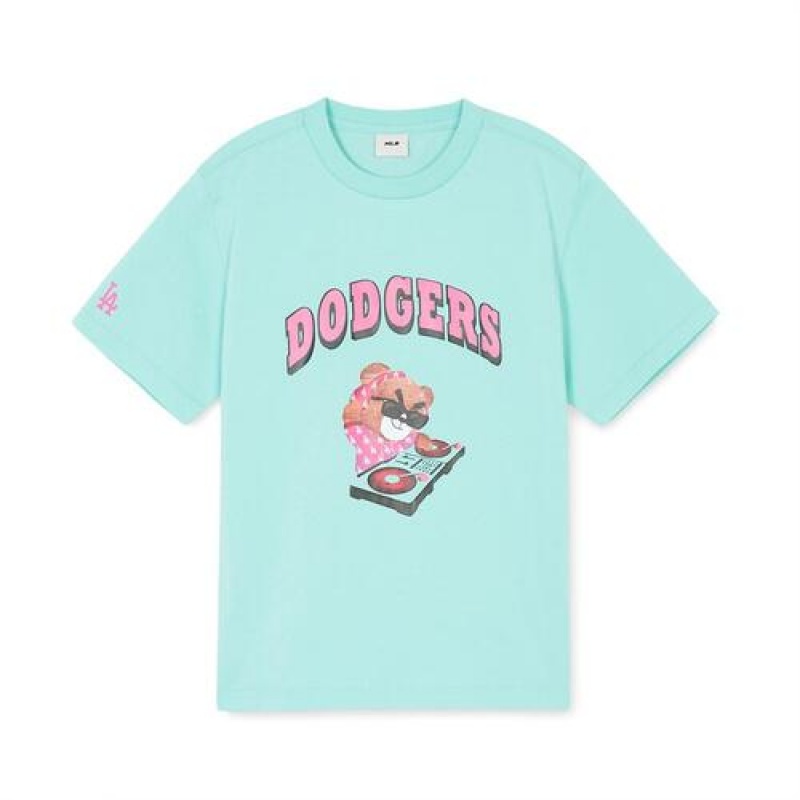 MLB Mega Bear Graphic T Shirt Tops Light Blue | USA_MLB75416