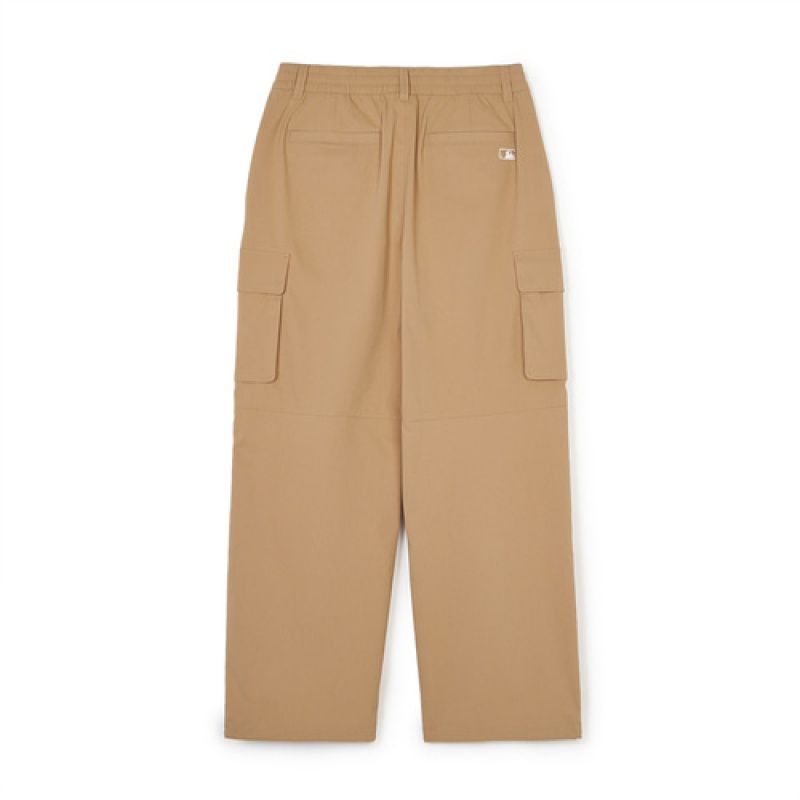 MLB Men`s Varsity Wide Cargo Pants Bottoms Beige | USA_MLB32193