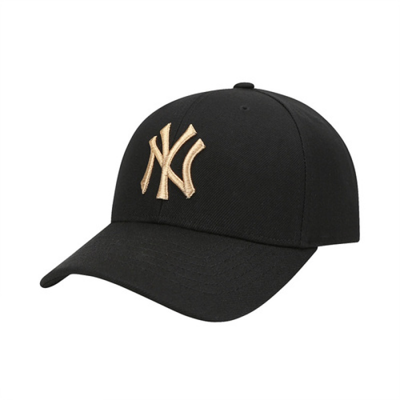 MLB Metal Logo Baseball Caps Black | USA_MLB49307