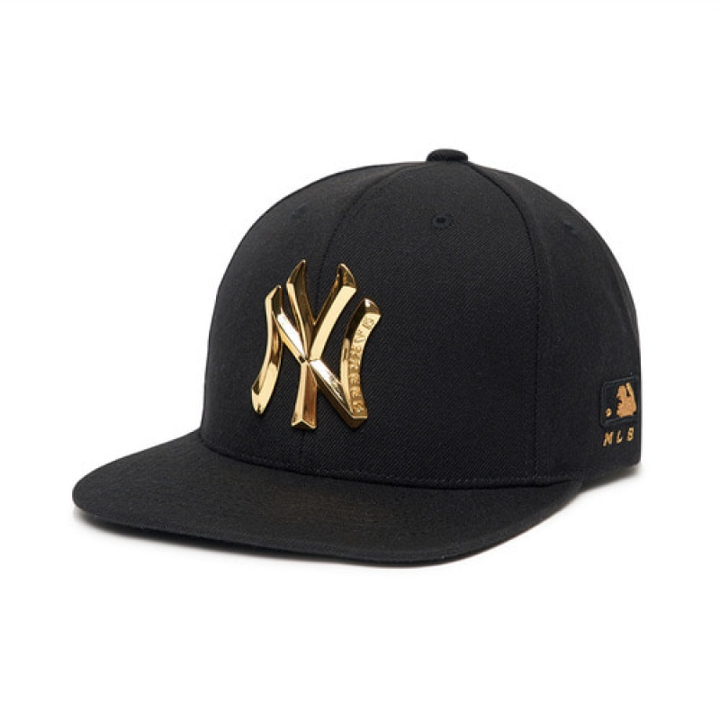 MLB Metal Logo Snapback Baseball Caps Black | USA_MLB36694