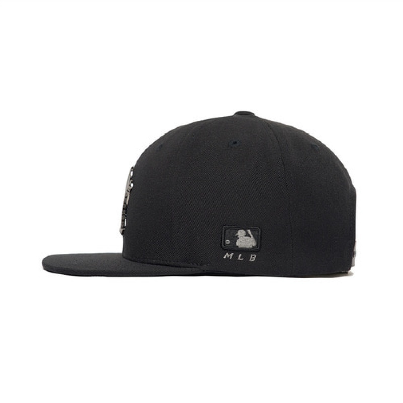 MLB Metal Logo Snapback Baseball Caps Black | USA_MLB62305