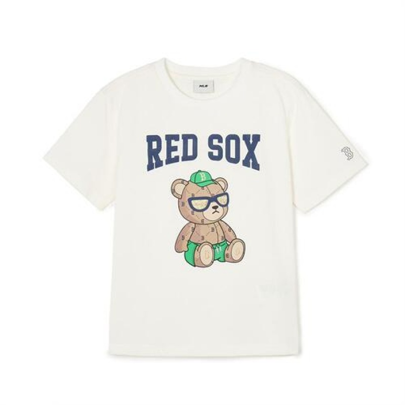 MLB Mono Bear T Shirt Tops White | USA_MLB20445