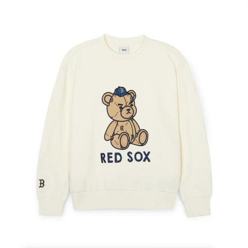 MLB Mono Megabear Sweatshirt Tops White | USA_MLB86625