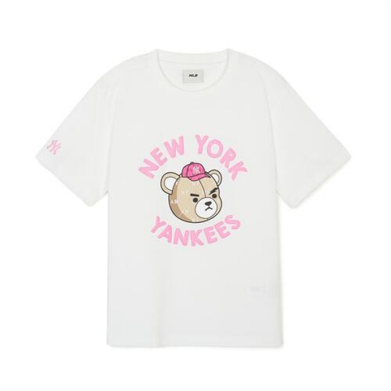 MLB Mono Megabear T Shirt Tops White | USA_MLB67342