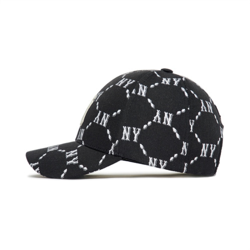 MLB Monogram Baseball Caps Black | USA_MLB43997