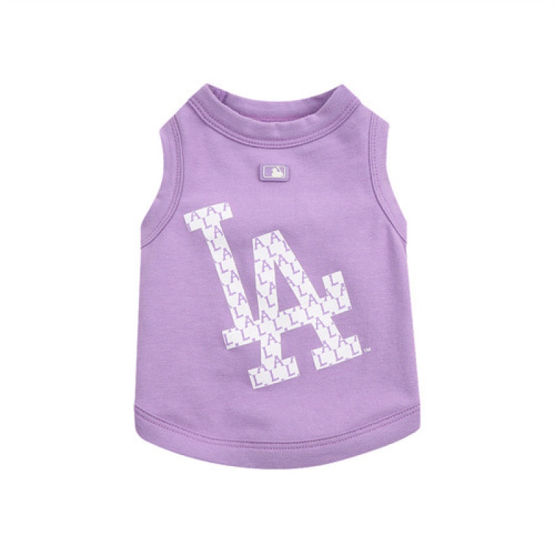 MLB Monogram Big Logo T Shirt Pet Purple | USA_MLB38968