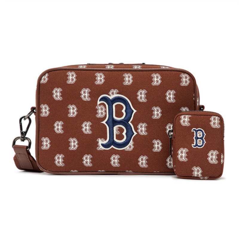 MLB Monogram Crossbody Bags Brown | USA_MLB30481