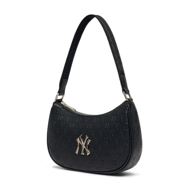 MLB Monogram Embo Crossbody Bags Black | USA_MLB48442