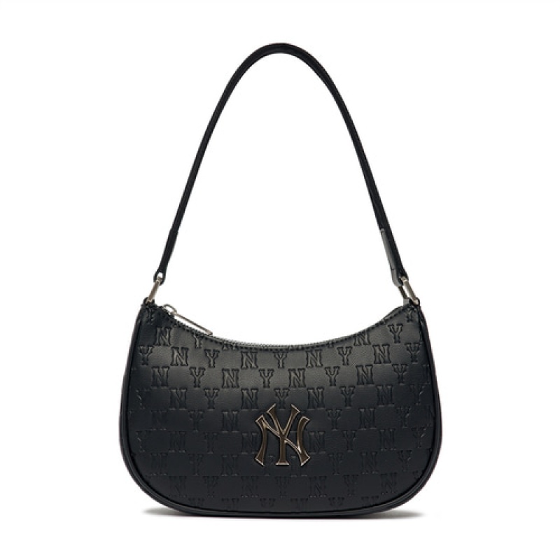 MLB Monogram Embo Crossbody Bags Black | USA_MLB48442