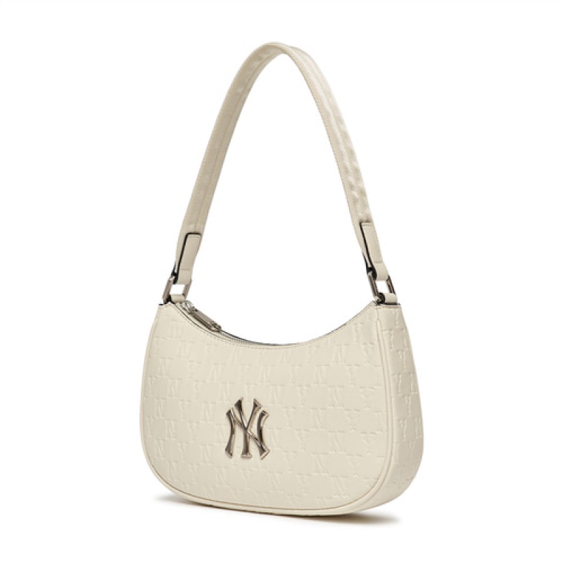 MLB Monogram Embo Crossbody Bags White | USA_MLB10862