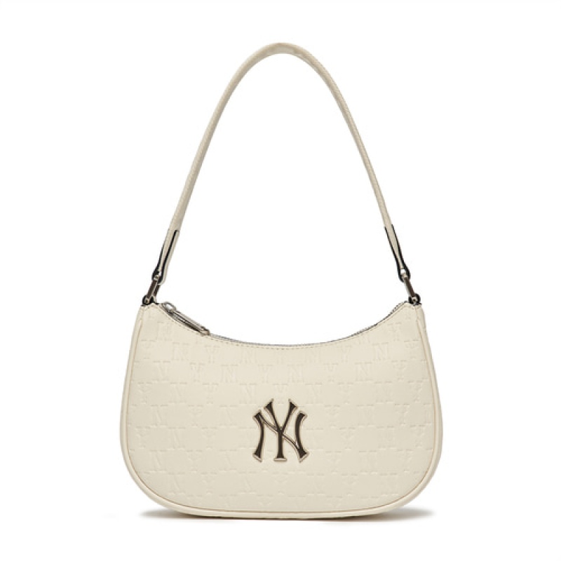 MLB Monogram Embo Crossbody Bags White | USA_MLB10862