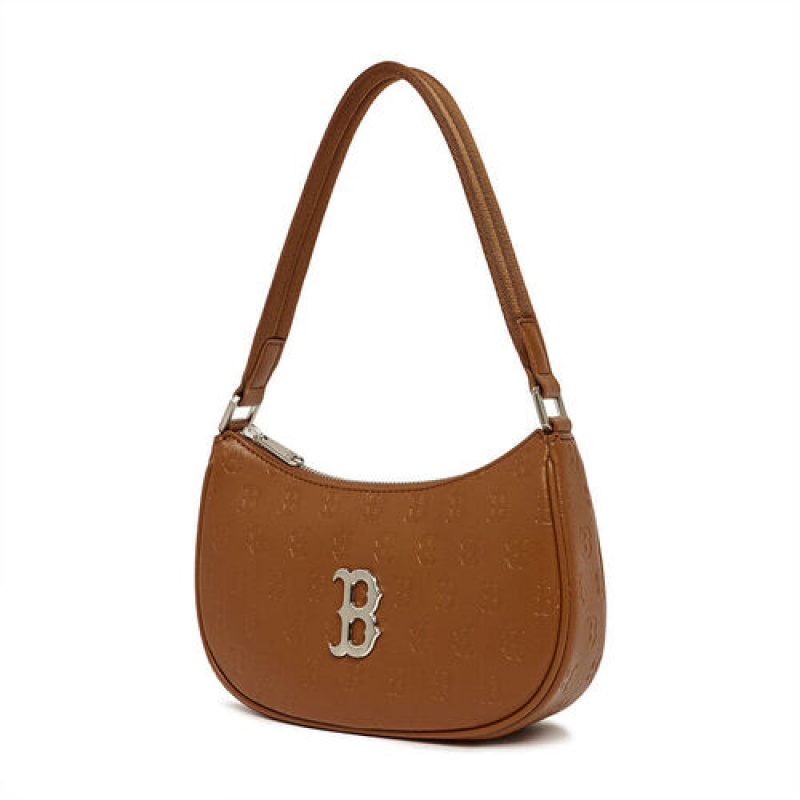 MLB Monogram Embo Hobo Bags Brown | USA_MLB91139