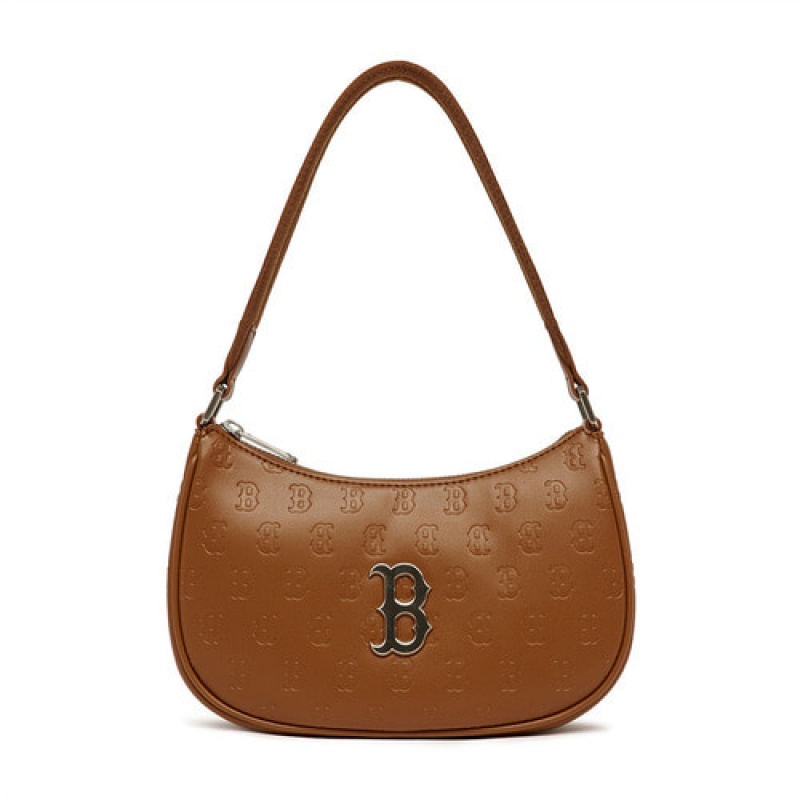 MLB Monogram Embo Hobo Bags Brown | USA_MLB91139