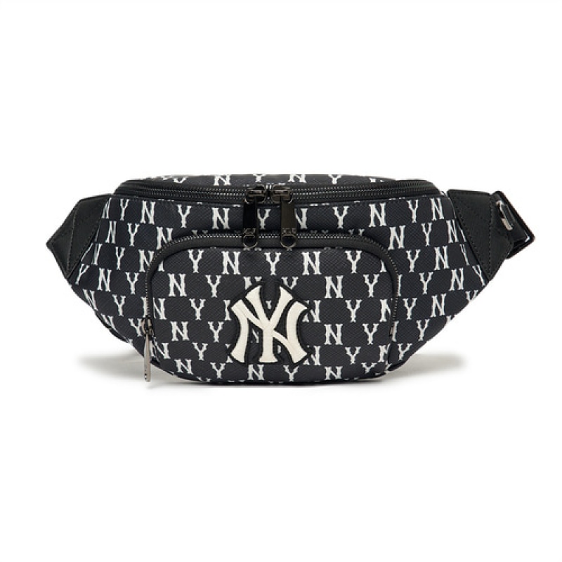 MLB Monogram Hip Sack Crossbody Bags Black | USA_MLB77425