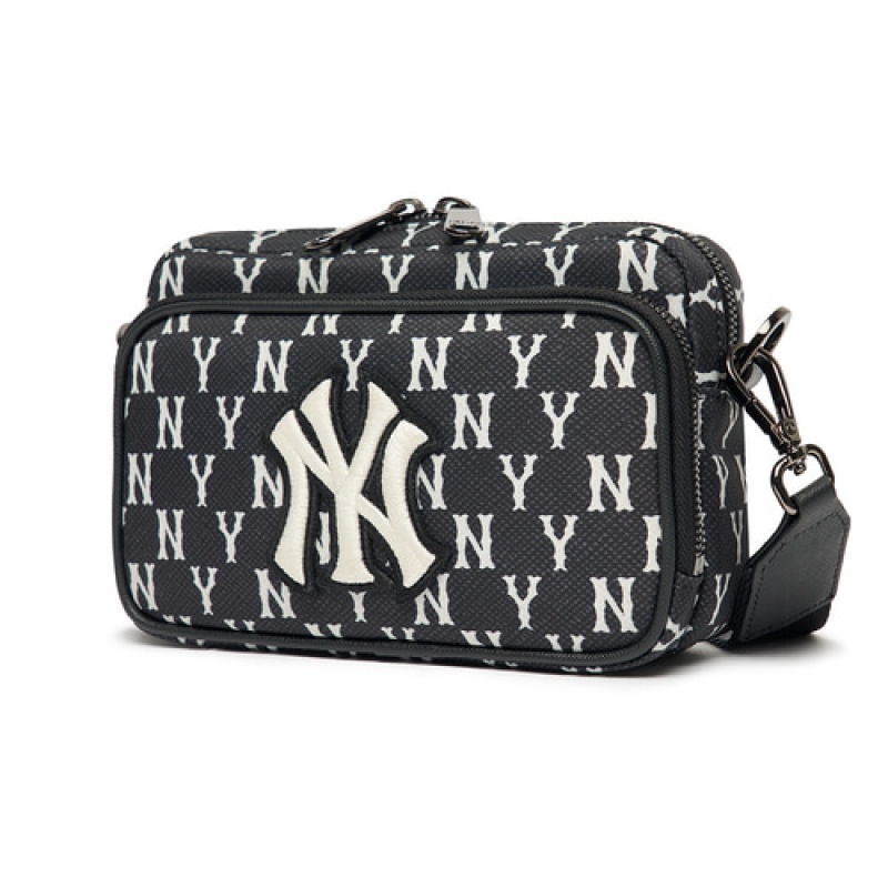 MLB Monogram Mini Crossbody Bags Black | USA_MLB78882