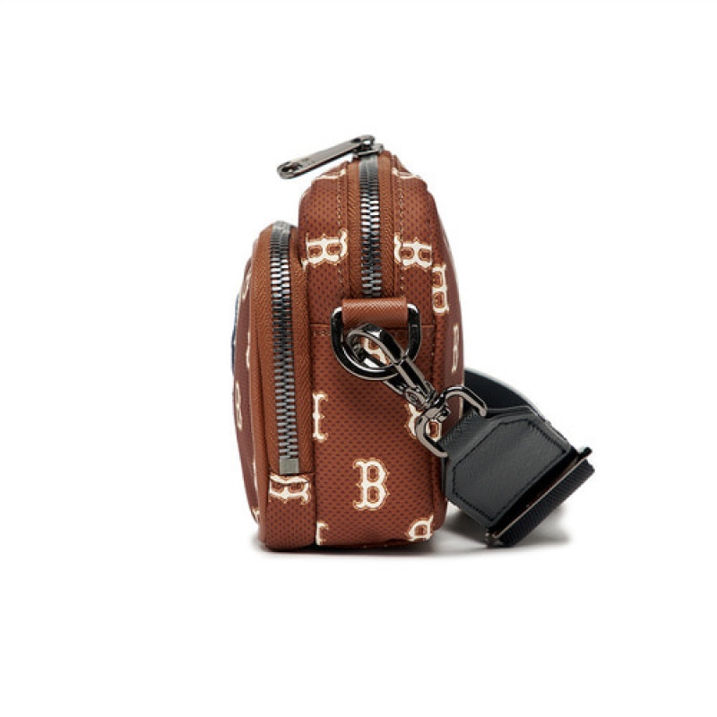 MLB Monogram Mini Crossbody Bags Brown | USA_MLB85110