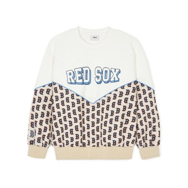 MLB Monotive Sweatshirt Tops White / Black | USA_MLB48709