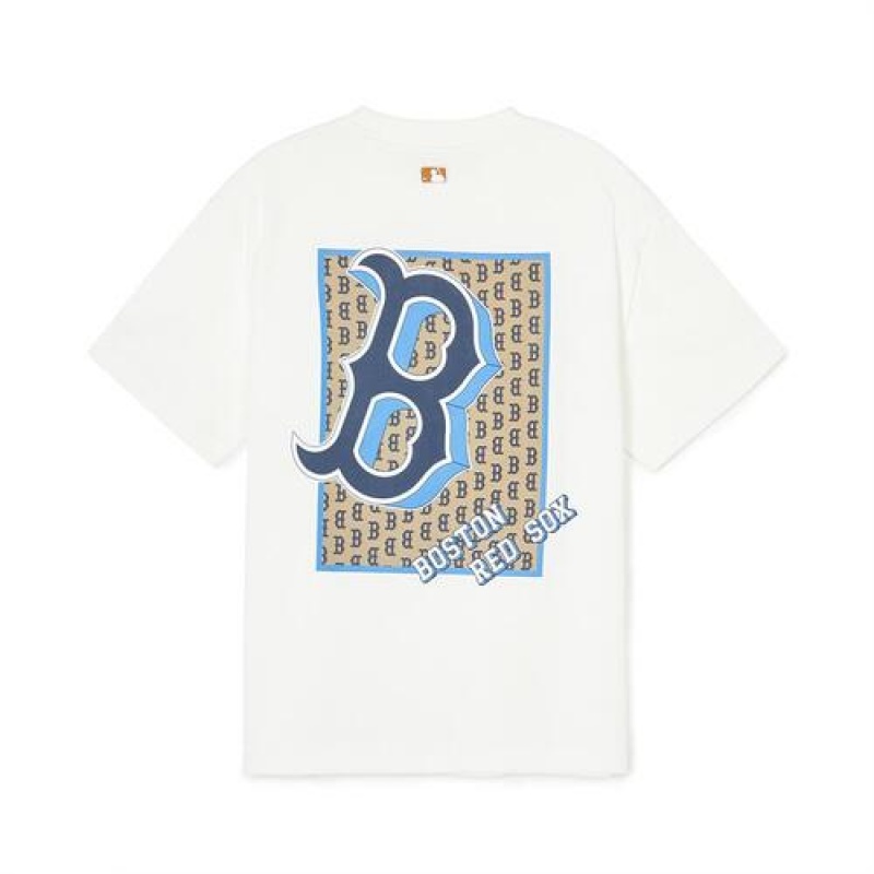 MLB Monotive T Shirt Tops White | USA_MLB67925