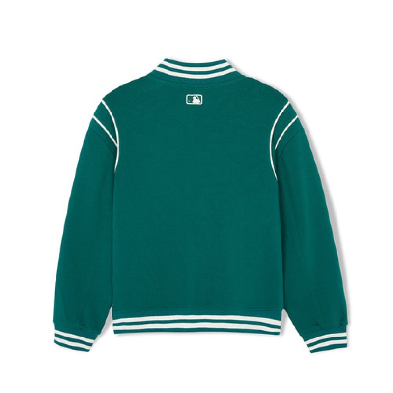 MLB New Varsity Jumper Outerwear Green | USA_MLB26926