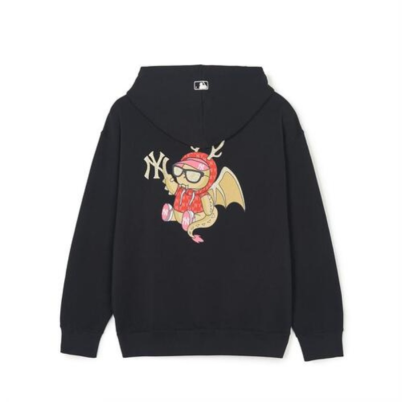 MLB New Year Dragon Overfit Hoodie Black | USA_MLB53300