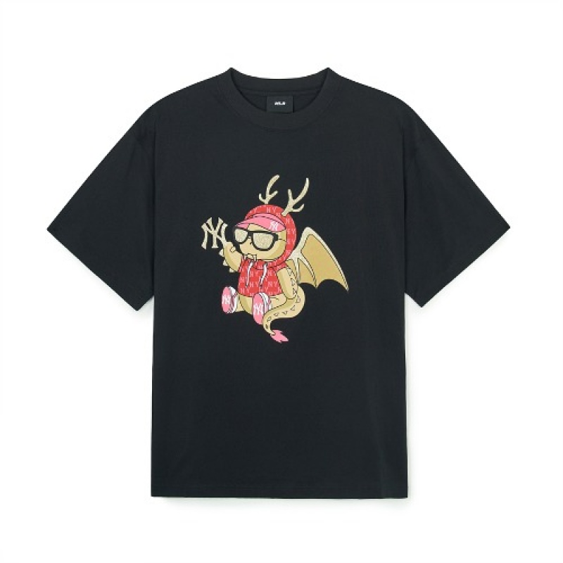 MLB Newyear Dragon Overfit T Shirts Black | USA_MLB98033